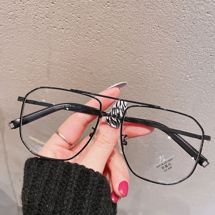 Glasses Light Frame Blocking Blue Square Metal