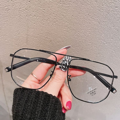 Glasses Light Frame Blocking Blue Square Metal