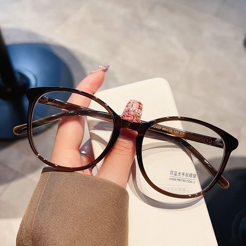 Light Glasses Round Blocking Frame Blue