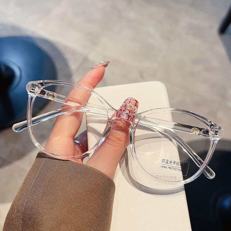 Light Glasses Round Blocking Frame Blue