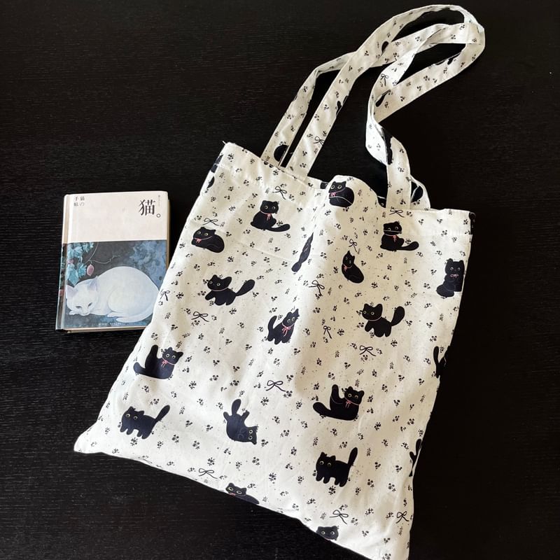 Bag Print Shopper Cat