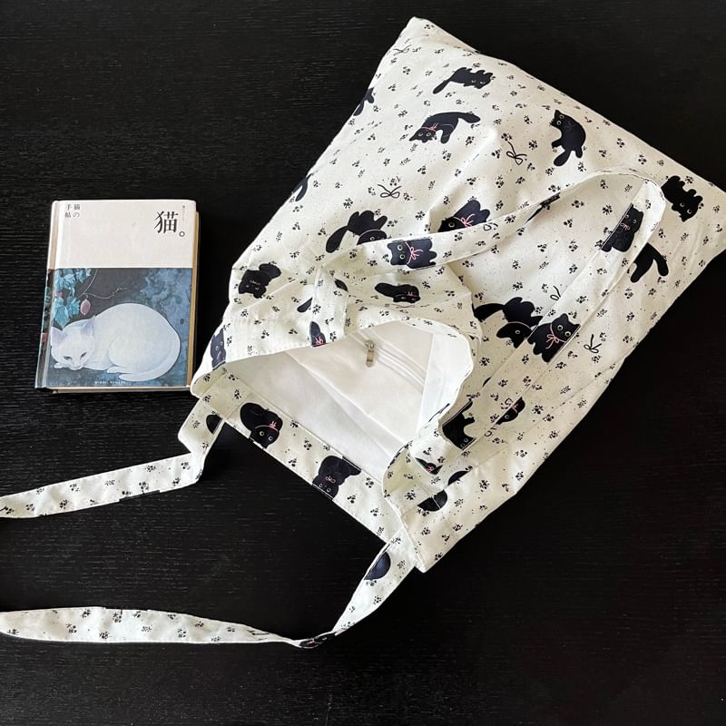 Bag Print Shopper Cat