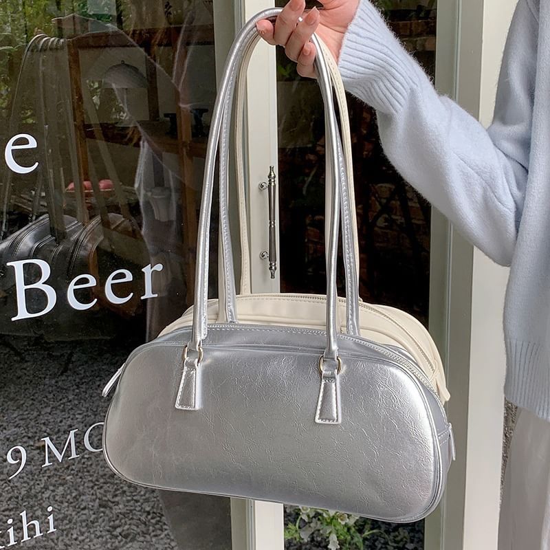 Shoulder Bag Faux Plain Leather