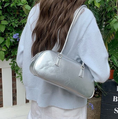 Shoulder Bag Faux Plain Leather