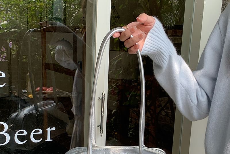 Shoulder Bag Faux Plain Leather