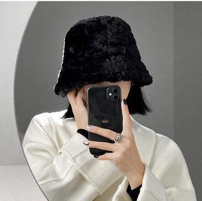 Faux Shearling Bucket Hat