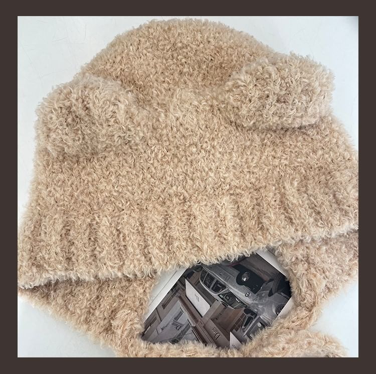 Bear Ear Chenille Trapper Hat