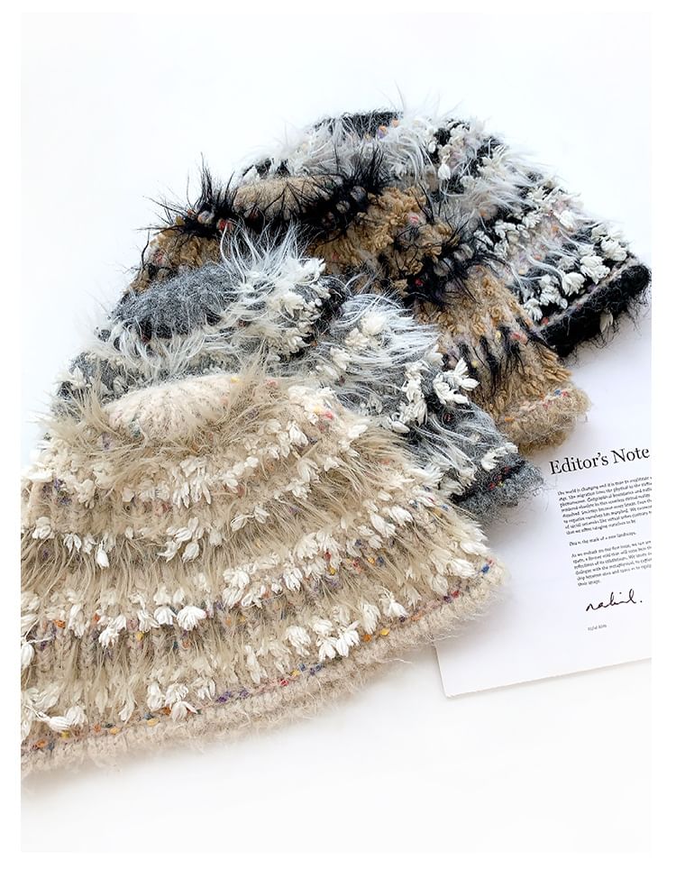 Bonnet en tricot chenille