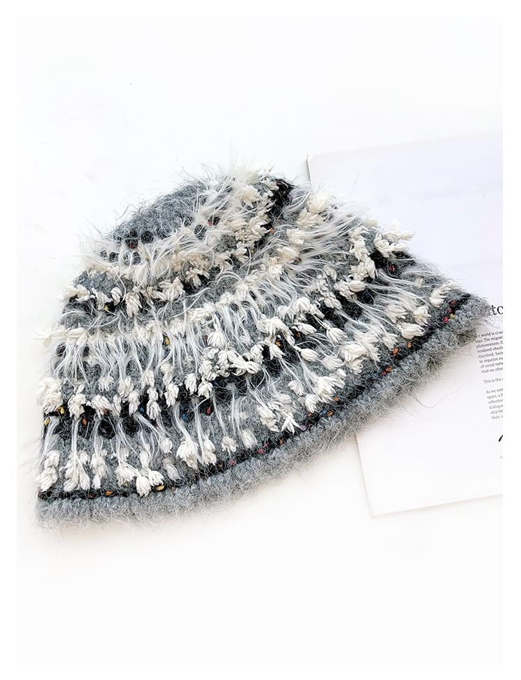 Bonnet en tricot chenille