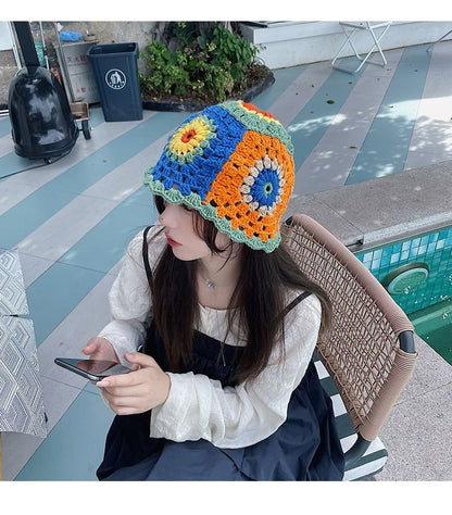 Floral Crochet Knit Hat