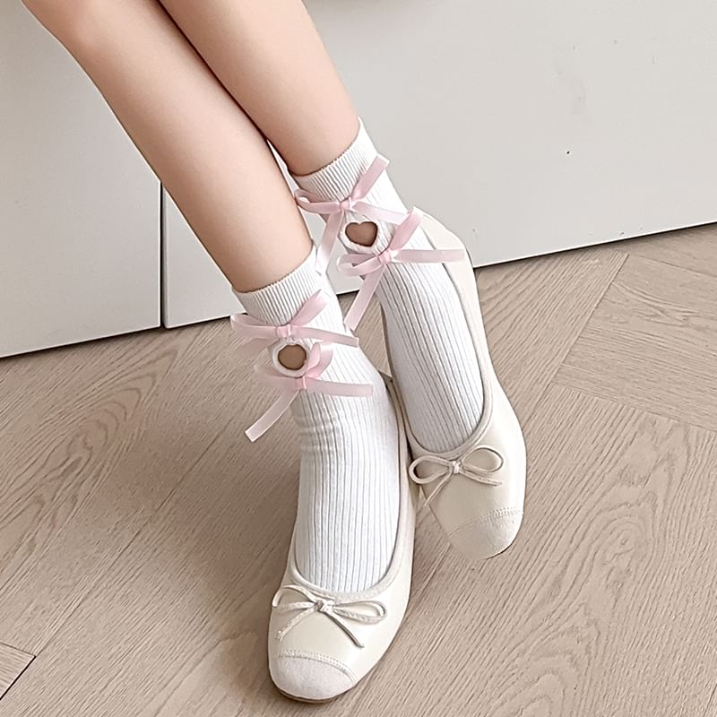 Bow Cutout Socks