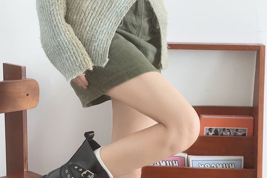 Platform Buckled Short Boots