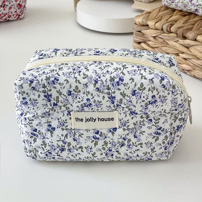 Floral Fabric Makeup Bag / Pencil Case