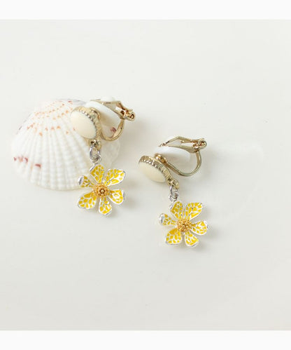 Flower Clip / Drop Earring On