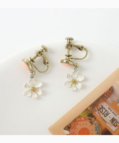Flower Clip / Drop Earring On
