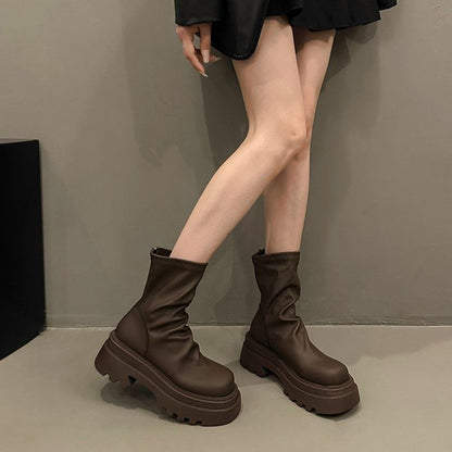 Boots Plain Platform Short Sock