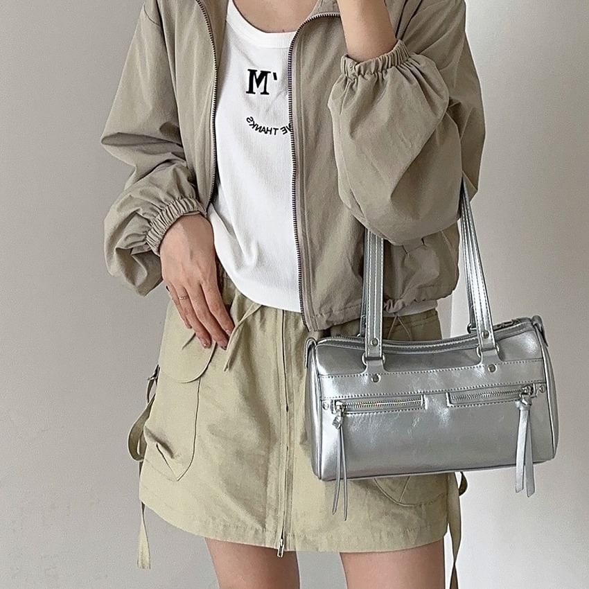 Plain Tote Faux Bag Leather