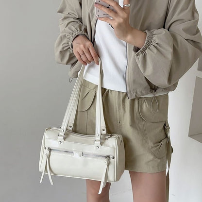 Plain Tote Faux Bag Leather