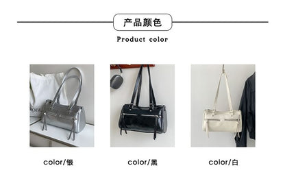 Plain Faux Leather Tote Bag