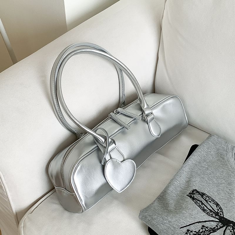 Bag Shoulder Faux Leather Plain