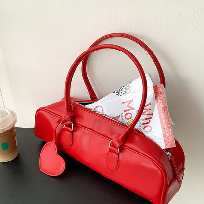 Bag Shoulder Faux Leather Plain