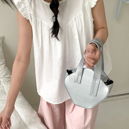 Handle Top Crossbody Plain Bag Leather Faux