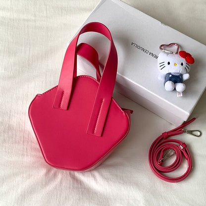 Handle Top Crossbody Plain Bag Leather Faux