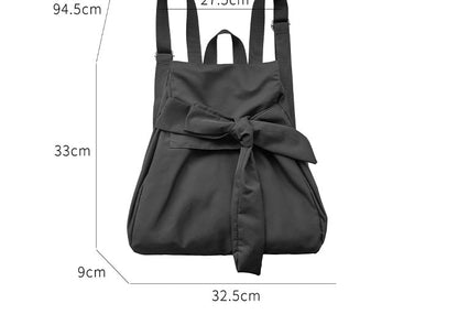 Bow Flap Nylon Plain Backpack