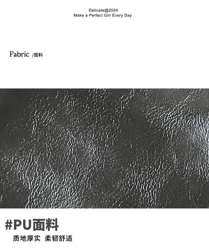 Shoulder Buckled Bag Plain Leather Faux