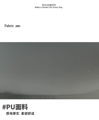 Plain Accent Patent Bag Shoulder Bow Leather