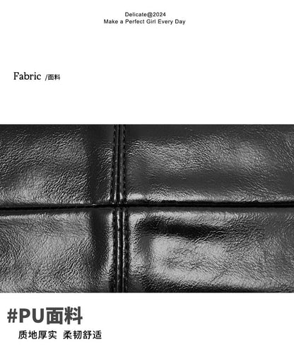 Bag Faux Plain Leather Tote