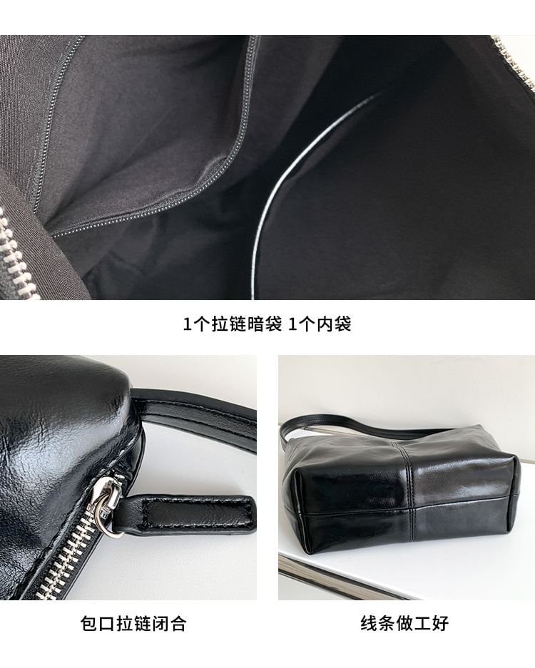 Bag Faux Plain Leather Tote