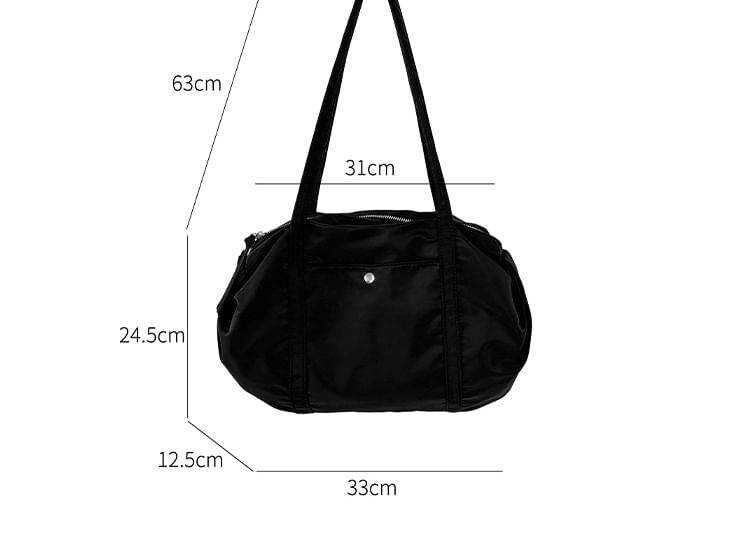 Plain Nylon Boston Bag