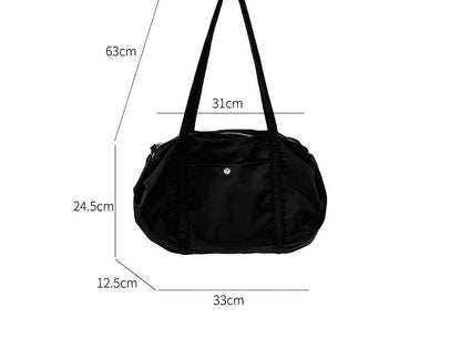 Plain Nylon Boston Bag