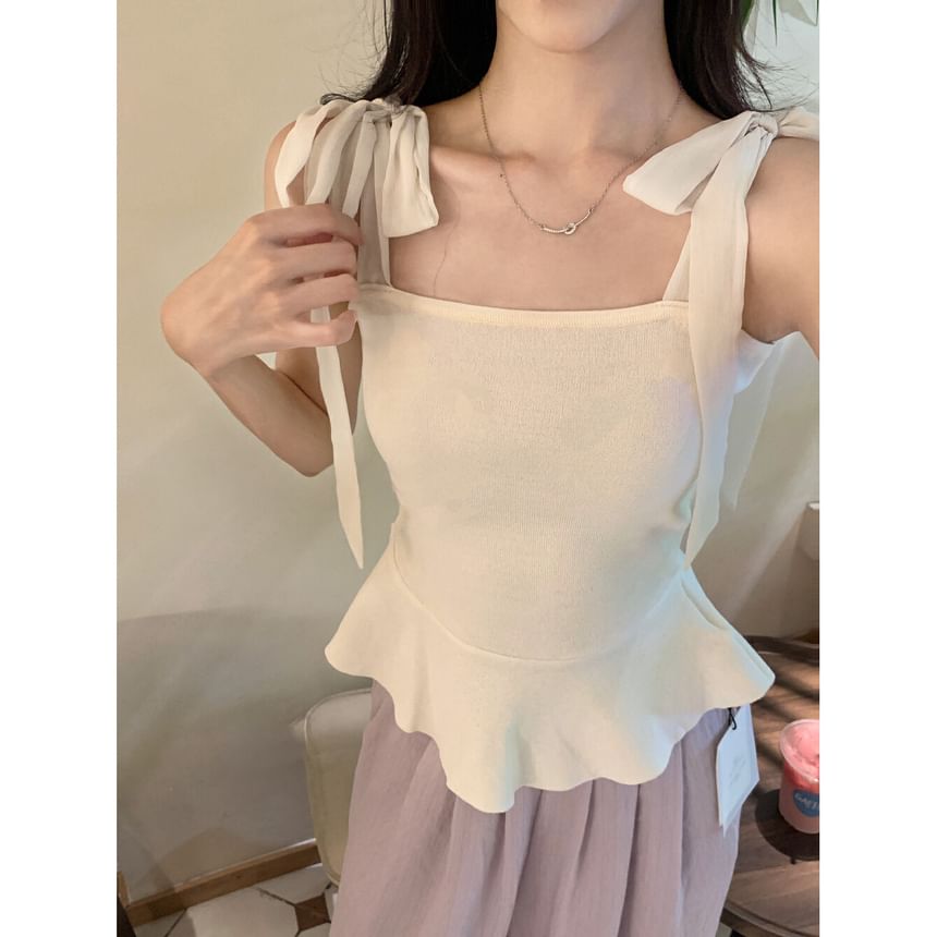 Plain Peplum Cami Top