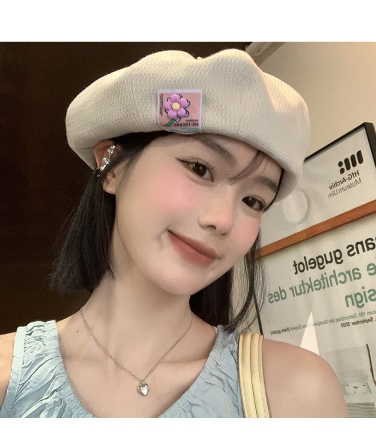 Applique Flower Beret