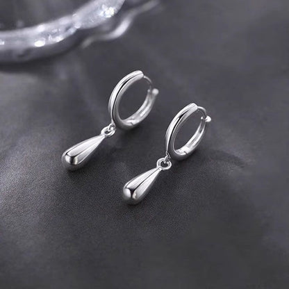 925 Sterling Silver Huggie Drop Earring