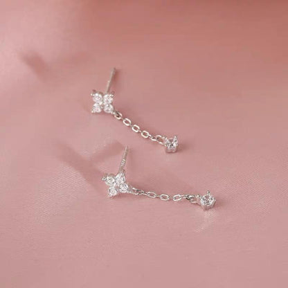 925 Sterling Silver Rhinestone Drop Earring