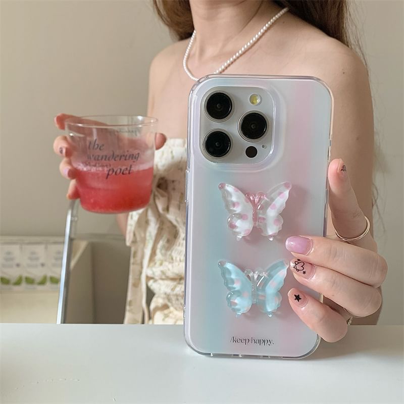 Butterfly Phone Case - iPhone 15 Pro Max / 15 Pro / 15 Plus / 15 / 14 Pro Max / 14 Pro / 14 Plus / 14 / 13 Pro Max / 13 Pro / 13 / 13 mini / 12 Pro Max / 12 Pro / 12 / 12 mini / 11 Pro Max / 11 Pro / 11