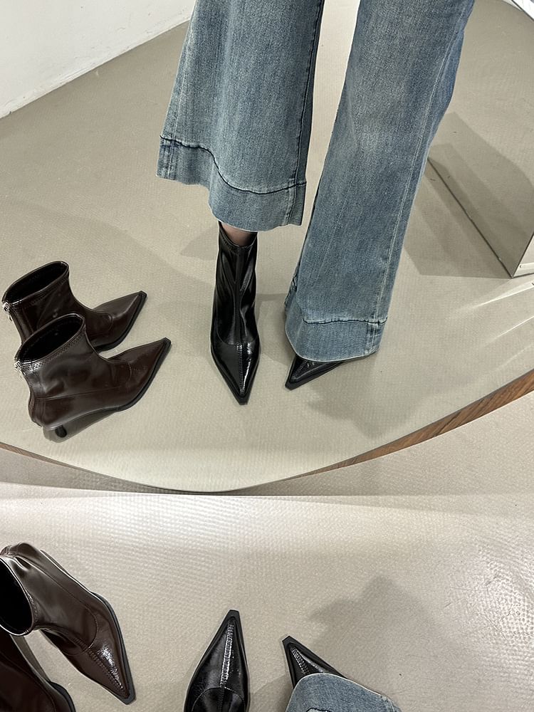 Stiletto Short Heel Boots Pointy