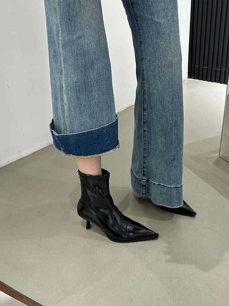 Stiletto Short Heel Boots Pointy