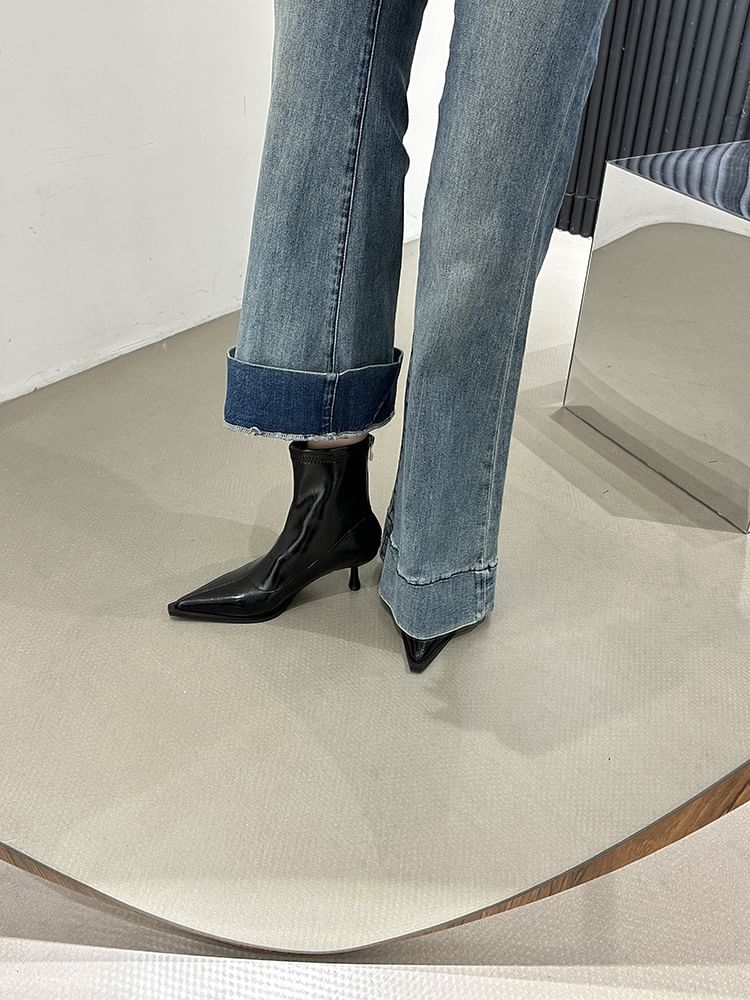 Stiletto Short Heel Boots Pointy