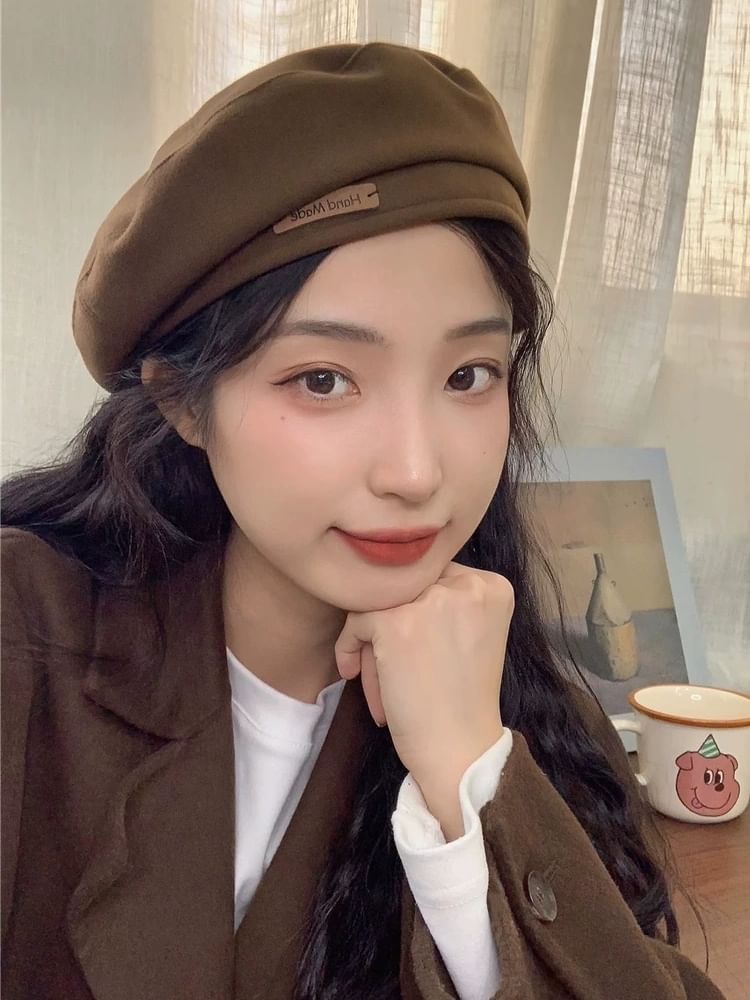 Blend Wool Plain Beret