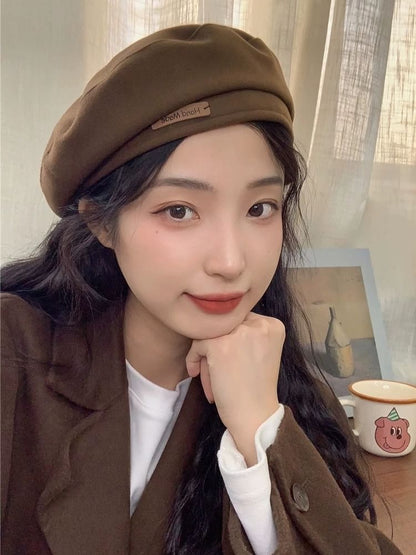 Blend Wool Plain Beret