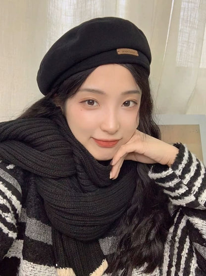 Blend Wool Plain Beret