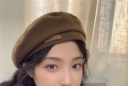 Blend Wool Plain Beret