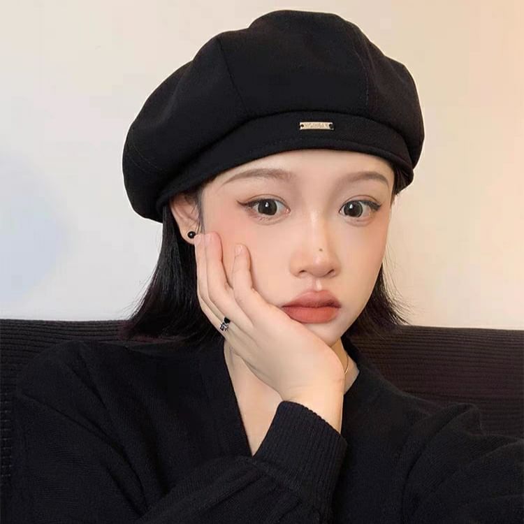 Beret Applique Blend Wool