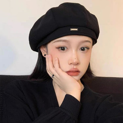 Beret Applique Blend Wool