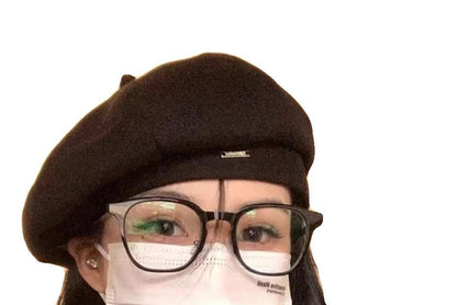 Beret Applique Blend Wool