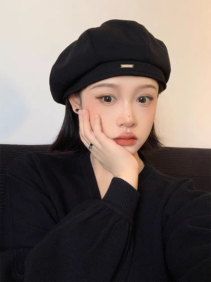 Beret Applique Blend Wool